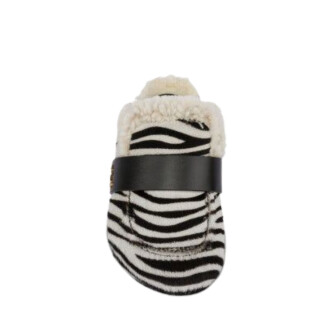 Papuci Zebra Pop din piele de ponei
