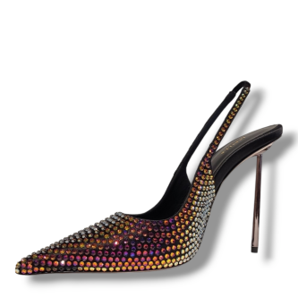 Pantofi negri irizati Gilda slingback