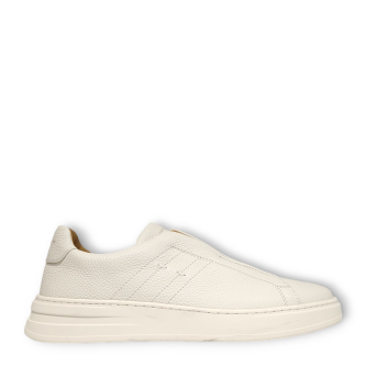 Sneakers Devis albi din piele naturala