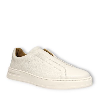Sneakers Devis albi din piele naturala