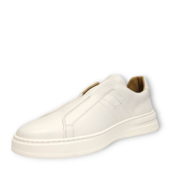 Sneakers Devis albi din piele naturala