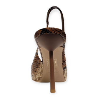 Pantofi Bella Slingback din piele print piton 101