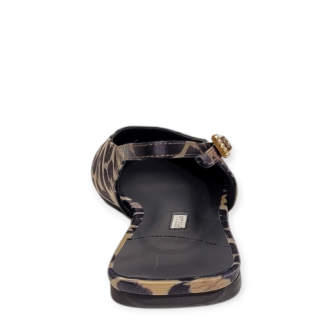Balerini slingback din satin print leopard 101