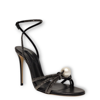 Sandale Julia Crystal negre cu perla 25