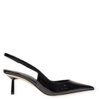 Pantofi Bella Slingback din piele lacuita neagra 25