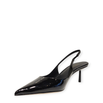 Pantofi Bella Slingback din piele lacuita neagra 25