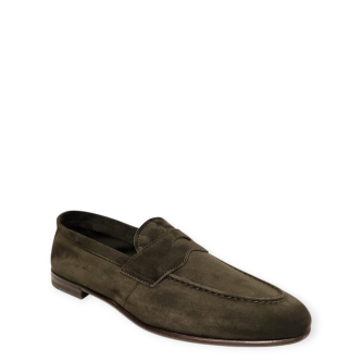 Loafers khaki 75401 din piele intoarsa 105