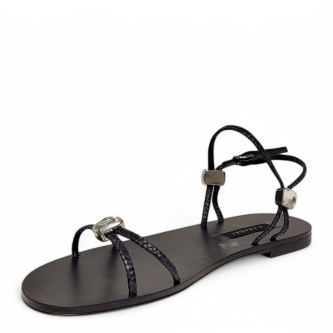 Sandale negre  cu detalii cristale 105