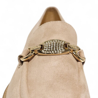 Loafers CC bej cu cristale 105