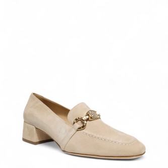 Pantofi Cleo bej cu cristale 105