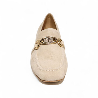 Pantofi Cleo bej cu cristale 105