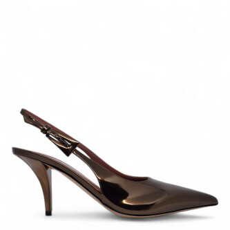 Pantofi slingback verzi din piele naturala 205