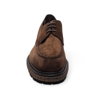 Pantofi derby maro din piele intoarsa 252U029.1 205