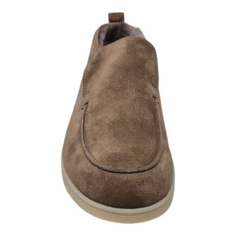 Loafers maro Felix din piele intoarsa cu blană 205