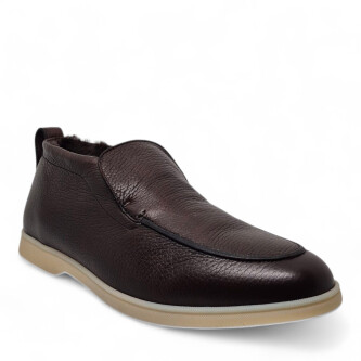 Loafers maro Felix din piele cu blană 205