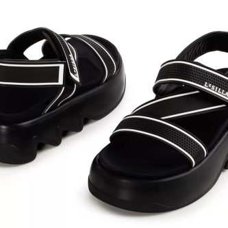 Sandale Poolside negre cu bareta