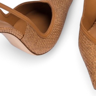 Pantofi Vivienne  Slingback maro din rafie 105