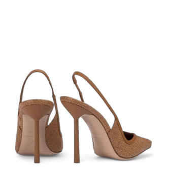 Pantofi Vivienne  Slingback maro din rafie 105