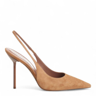 Pantofi slingback Lidia maro din piele naturala 205