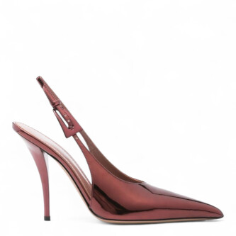 Pantofi slingback bordo din piele naturala 205