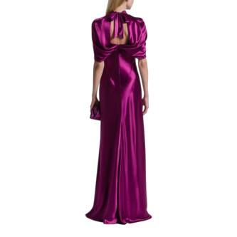 Rochie lunga violet cu spate deschis 301