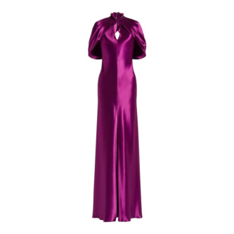 Rochie lunga violet cu spate deschis 301