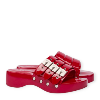Sabot Philosophy x model Scholl din piele lacuita