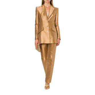 Pantaloni Mikado caramel