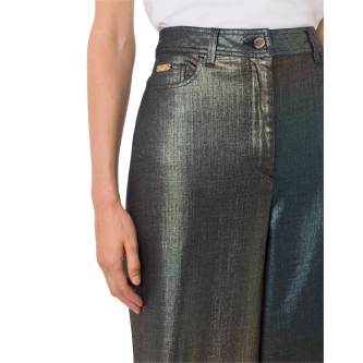 Jeans largi cu efect laminat