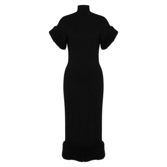 Rochie neagra din amestec de lână 205