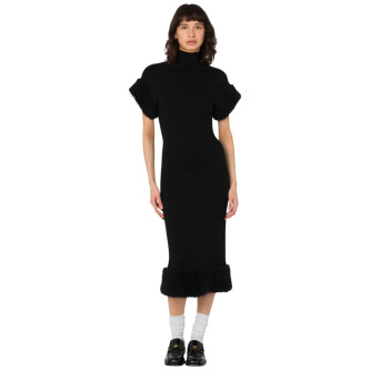 Rochie neagra din amestec de lână 205