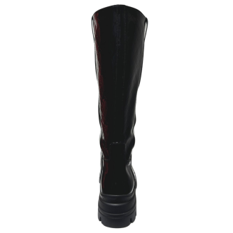 Cizme negre din piele cu efect lucios