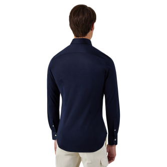 Cămașă slim-fit din bumbac bleumarin