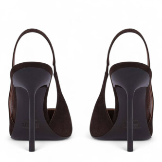Pantofi slingback Lidia maro din piele intoarsa 205