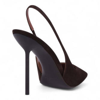 Pantofi slingback Lidia maro din piele intoarsa 205