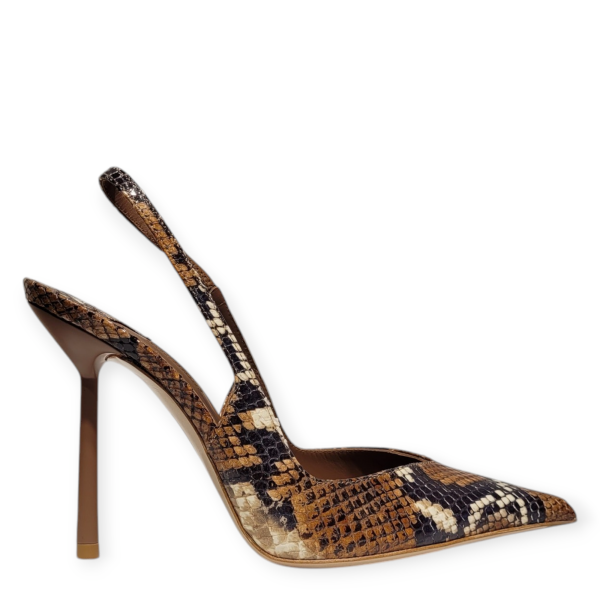 Pantofi Bella Slingback din piele print piton 101