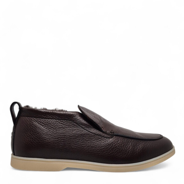 Loafers maro Felix din piele cu blană 205